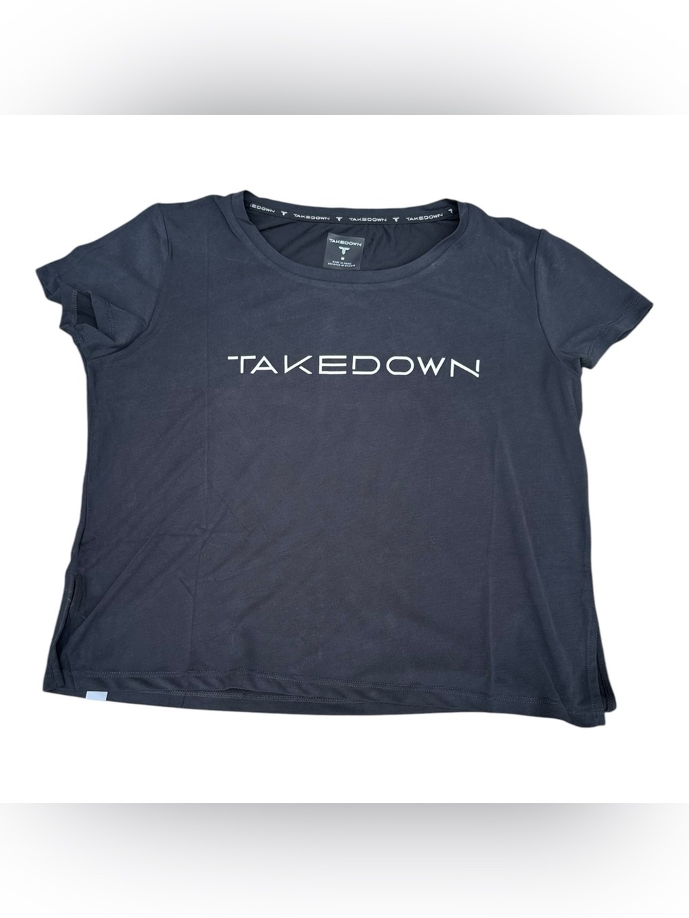 Takedown Black Cropped Workout Top Size M